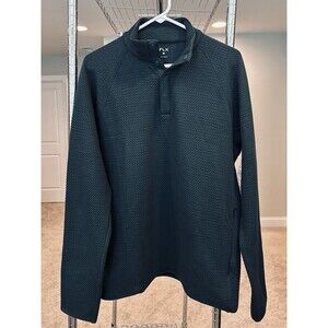 NWT FLX men’s Hunter Green Premium Textured Knit Quarter-Zip Size Medium